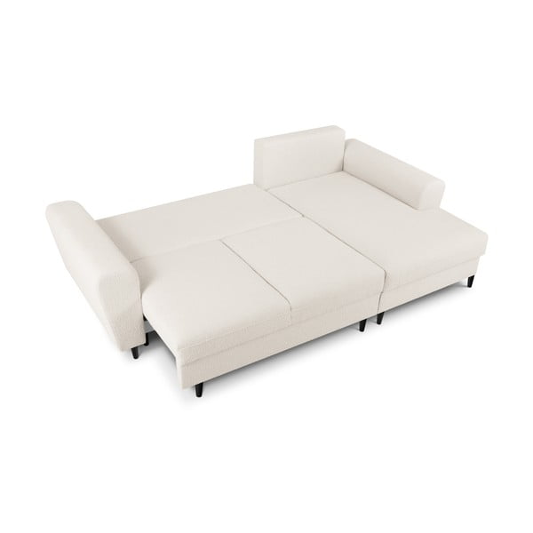 Béžová rozkladacia/s úložným priestorom rohová pohovka z textílie buklé (pravý roh/s leňoškou) Kyoto – Cosmopolitan Design-image-2