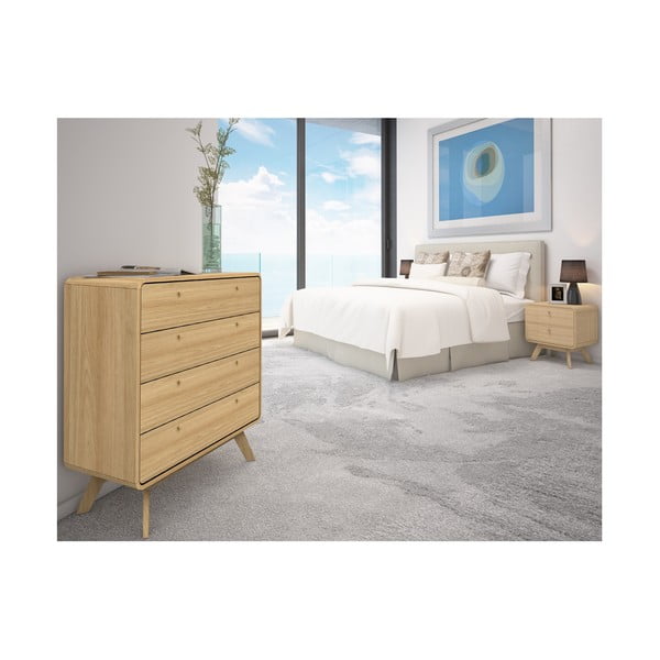 Nočný stolík v dekore duba v prírodnej farbe Cassie - Støraa-image-2