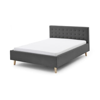 Sivá čalúnená dvojlôžková posteľ 140x200 cm Paros - Meise Möbel