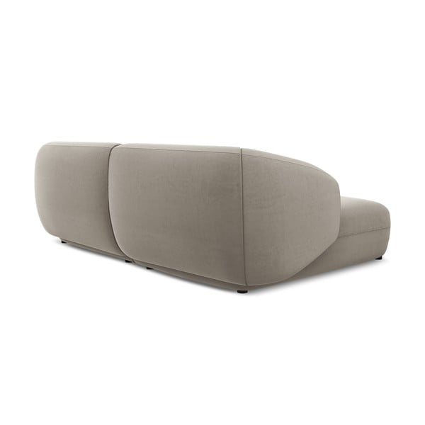 Béžová zamatová rohová pohovka (ľavý roh) Moana – Makamii-image-4