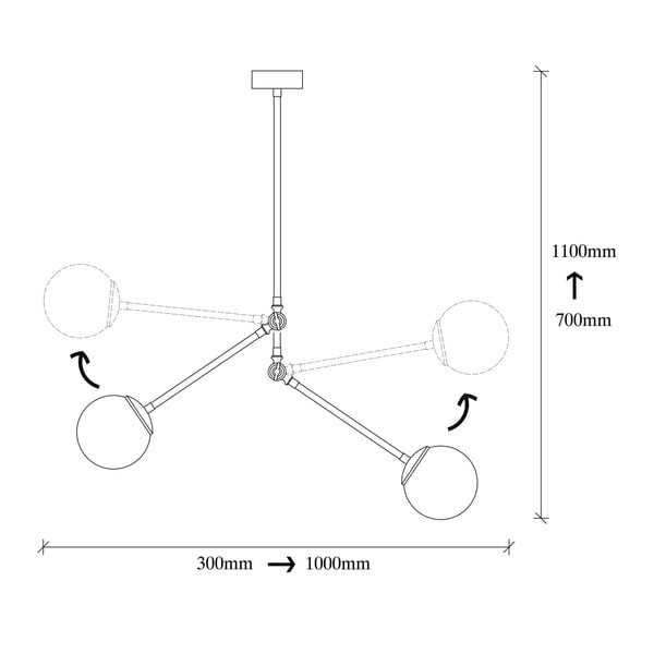 Čierne kovové závesné svietidlo Opviq lights Froso-image-3