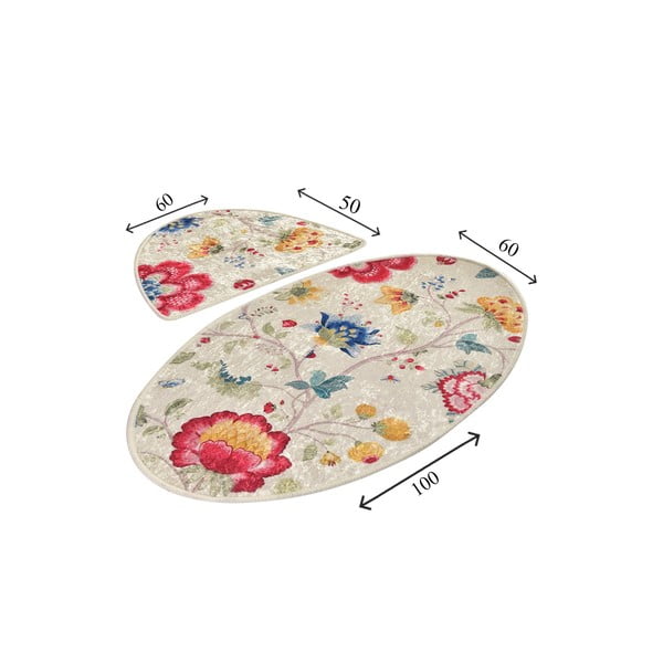 Svetlohnedé kúpeľňové predložky v súprave 2 ks 60x100 cm Arya – Foutastic-image-3