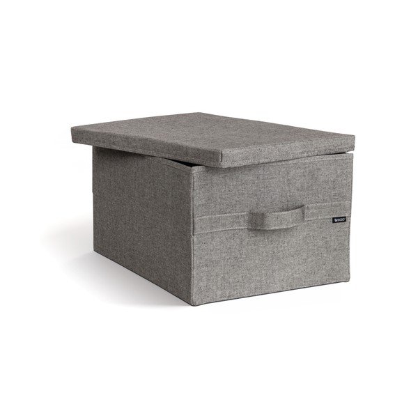 Sivý látkový úložný box s vekom 36x46x25 cm Soft Storage Large – Bigso-image-3