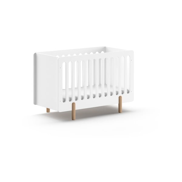 Biela postieľka z borovicového dreva 60x120 cm SMILE – Vipack-image-2