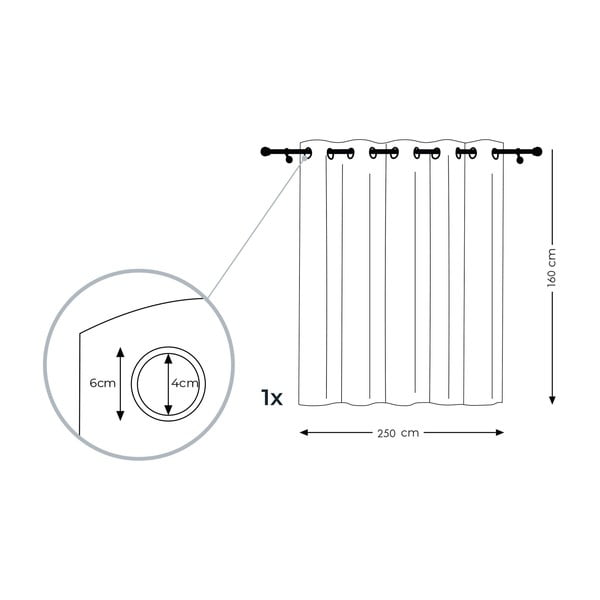 Béžový záves AmeliaHome Voile Eyelets, 160 x 250 cm-image-3