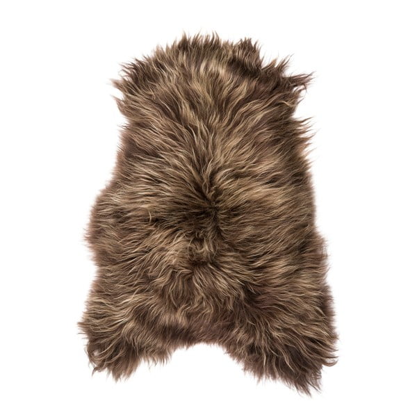 Hnedá ovčia kožušina s dlhým vlasom Arctic Fur Chesto, 90 × 50 cm