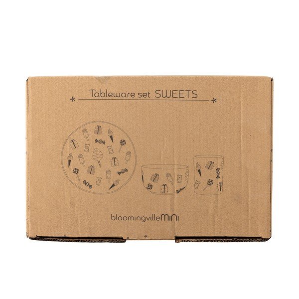 Kameninová detská jedálenská súprava 3 ks Sweets – Bloomingville Mini-image-3