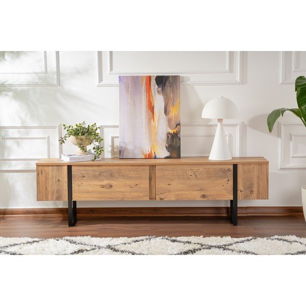 TV stolík v dekore borovice v prírodnej farbe 180x50x29,5 cm Serenity – Kalune Design-image-4