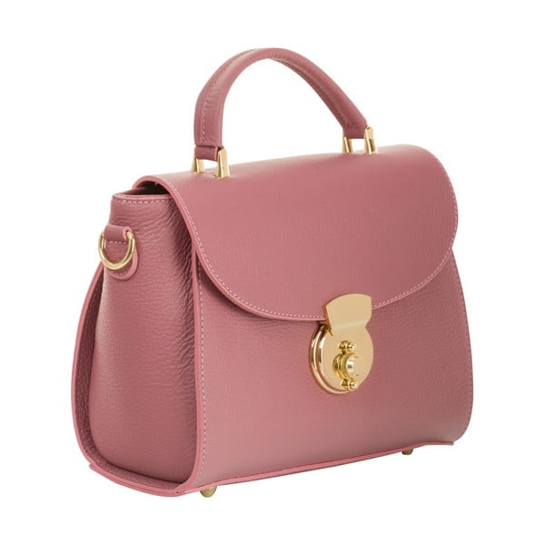 Ružová kabelka z pravej kože Andrea Cardone Elegant