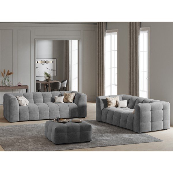 Sivý zamatový puf Windsor & Co Sofas Vesta-image-1