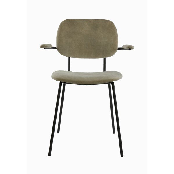 Béžová zamatová jedálenská stolička Emma - Light & Living-image-3