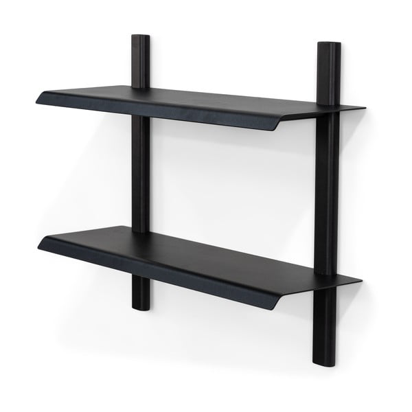 Čierna poschodová kovová polica 60 cm Hola – Spinder Design-image-2