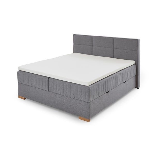 Sivá boxspring posteľ s úložným priestorom 160x200 cm Tambo – Meise Möbel