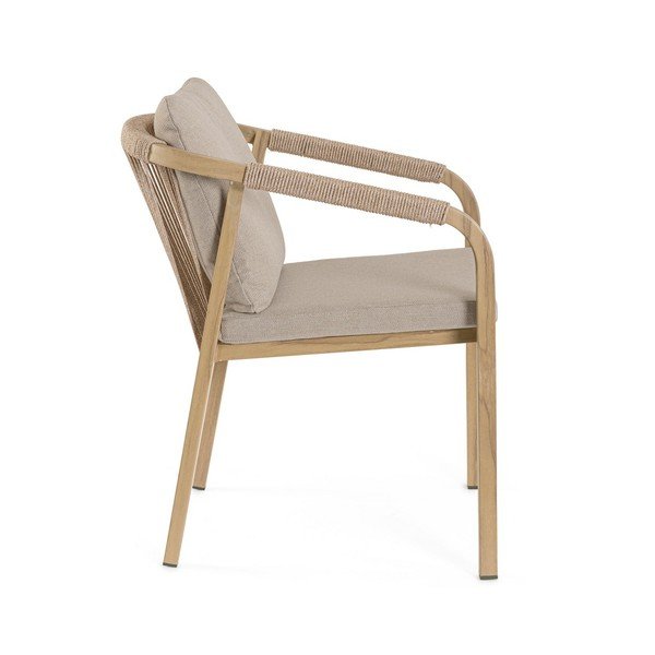 Kovová záhradná stolička v prírodnej farbe Kalimera – Bizzotto-image-3