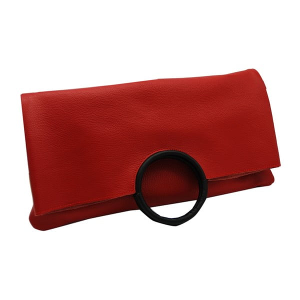 Tmavočervená listová kabelka / kabelka z pravej kože Andrea Cardone Kalso
