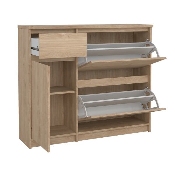 Výklopná skrinka na topánky v dekore duba v prírodnej farbe 109x93x32 cm Naia – Tvilum-image-4