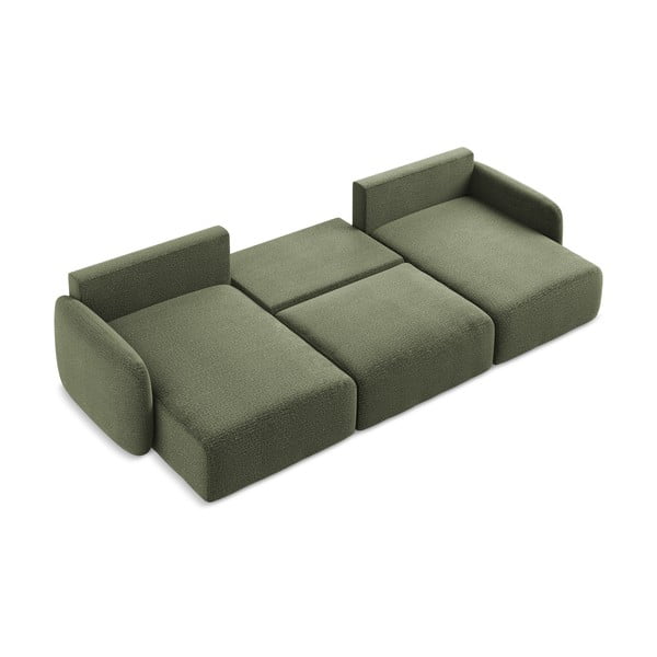 Zelená rozkladacia/s úložným priestorom rohová pohovka Kalena – Makamii-image-4