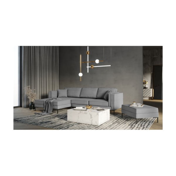 Sivá rohová pohovka Milo Casa Attilio, ľavý roh-image-4