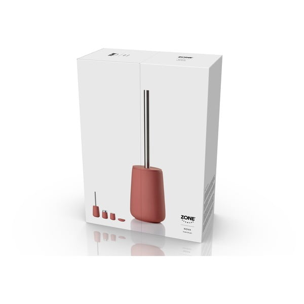 Svetločervená porcelánová WC kefa Nova – Zone-image-3