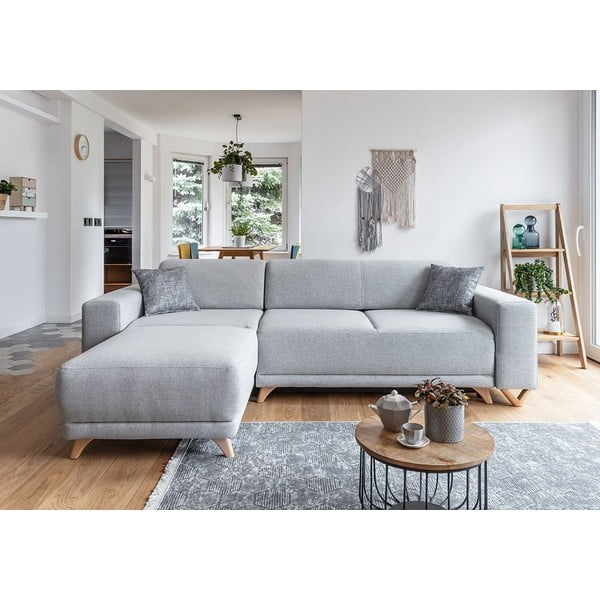 Svetlosivá rozkladacia/s úložným priestorom rohová pohovka Classy Sophie – Miuform-image-1