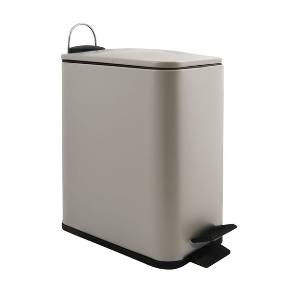 Taupe nášľapný oceľový odpadkový kôš 5 l Erik – Spirella