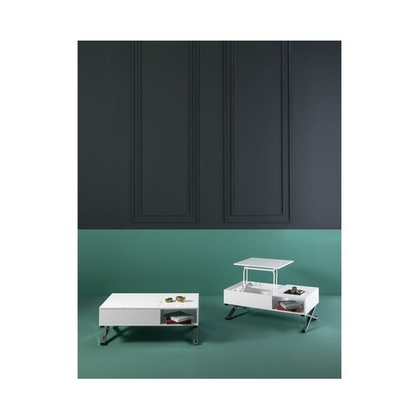 Biely konferenčný stolík s vysúvacou doskou Marckeric Manila-image-3