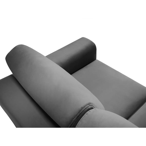 Svetlosivá zamatová rozkladacia/s úložným priestorom pohovka 235 cm Kyoto – Cosmopolitan Design-image-4