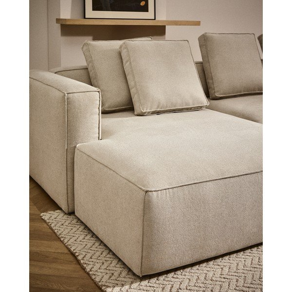 Béžová ženilková rozkladacia rohová pohovka (ľavý roh/s leňoškou) Marela – Kave Home-image-1