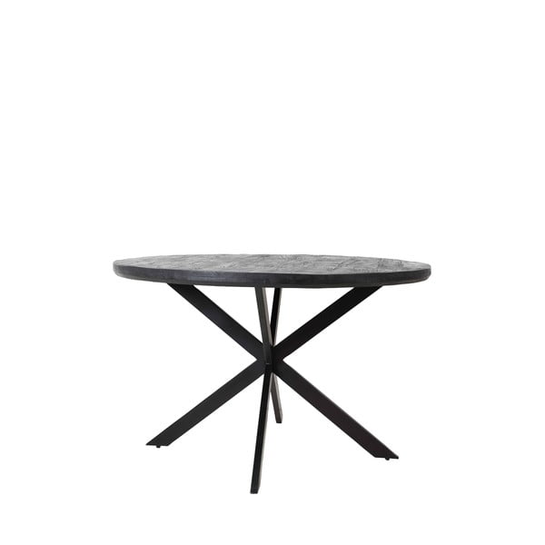 Čierny okrúhly jedálenský stôl s doskou z akácie ø 120 cm Yellov – Light & Living
