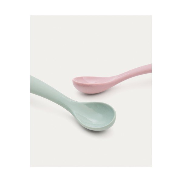 Ružové/tyrkysové plastové/zo silikónu detské lyžičky v súprave 2 ks Lili – Kave Home-image-4
