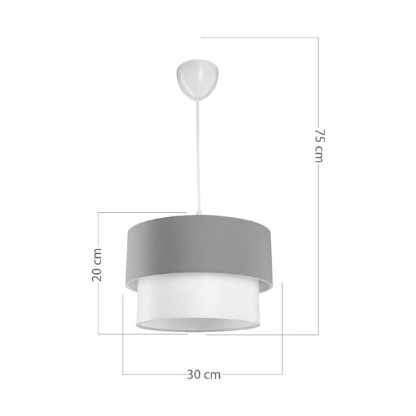 Bielo-sivé stropné svietidlo 60x18.5 cm – Squid Lighting-image-3