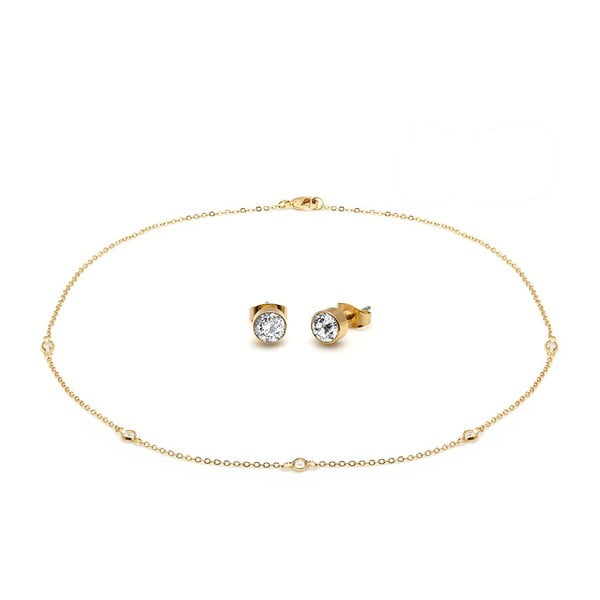 Set náhrdelníka a náušníc s krištáľmi Swarovski ® GemSeller Gold
