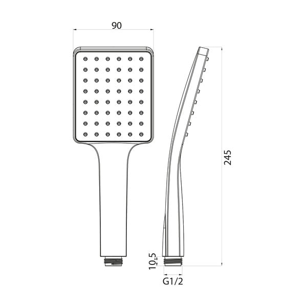 Plastová sprchová hlavica v lesklo striebornej farbe – Sapho-image-1