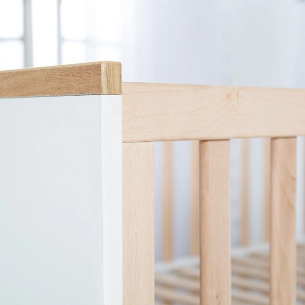 Postieľka z bukového dreva v bielo-prírodnej farbe 70x140 cm Finn – Roba-image-2