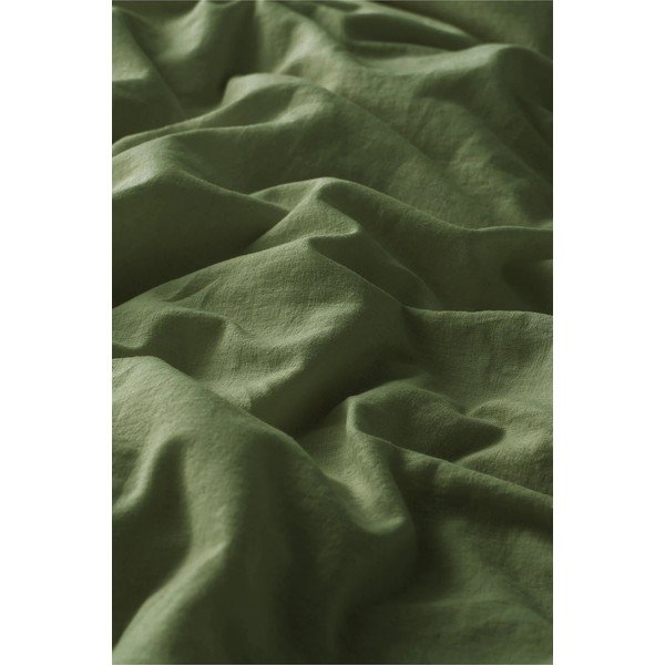 Zelené obliečky na jednolôžko s prímesou ľanu 150x200 cm Elly – Ellos Home-image-4