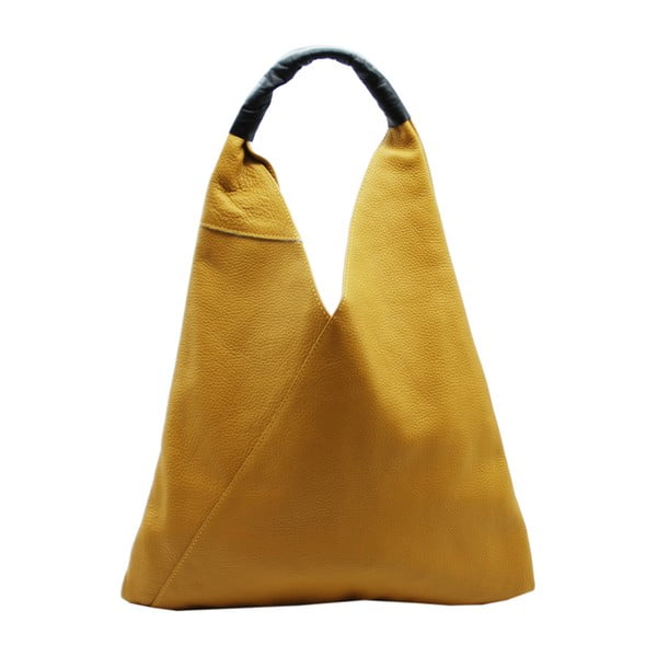 Horčicovožltá kabelka z pravej kože Andrea Cardone Karma