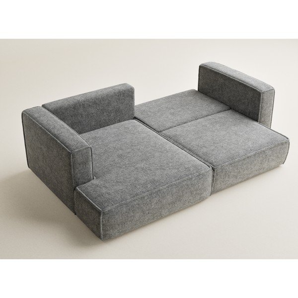 Sivá ženilková rozkladacia/s úložným priestorom rohová pohovka (ľavý roh/s leňoškou) Velto – Maison de Rêve-image-3