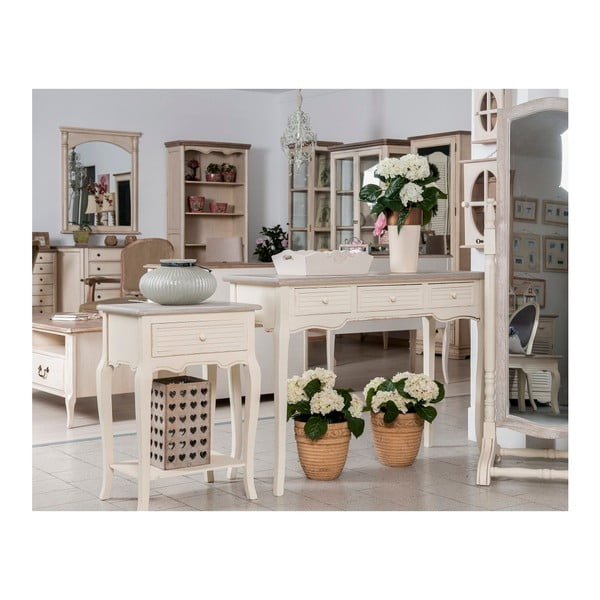 Úzka krémová komoda z topoľového dreva so 6 zásuvkami Livin Hill Pesaro-image-1