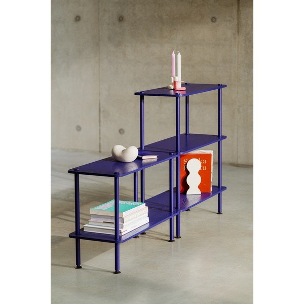 Modrý regál v dekore duba 80x127x35 cm Teidi – noo.ma-image-2