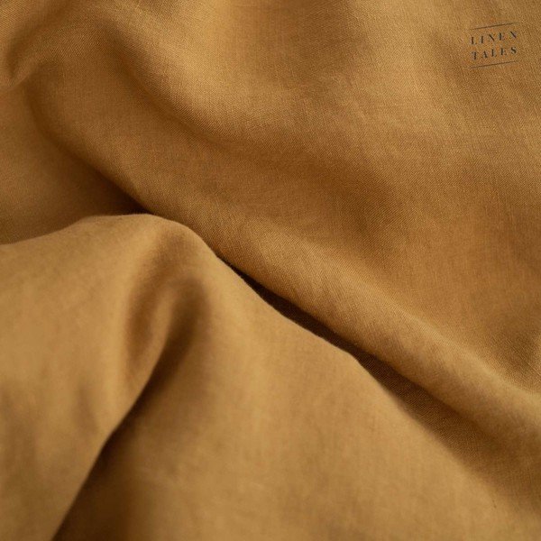 Žltá obliečka na perinu na dvojlôžko z konopného vlákna 200x200 cm – Linen Tales-image-1