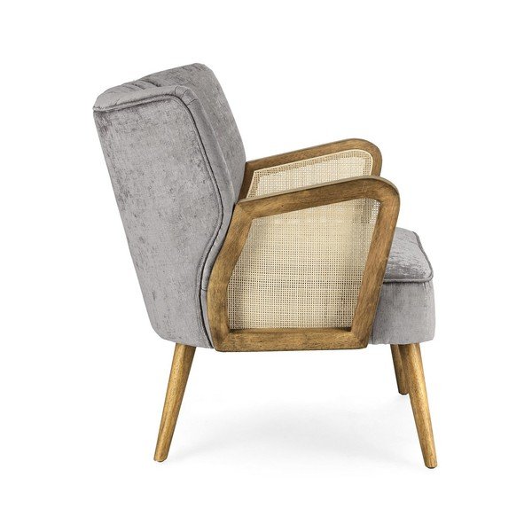 Sivé zamatové kreslo Virna – Bizzotto-image-3