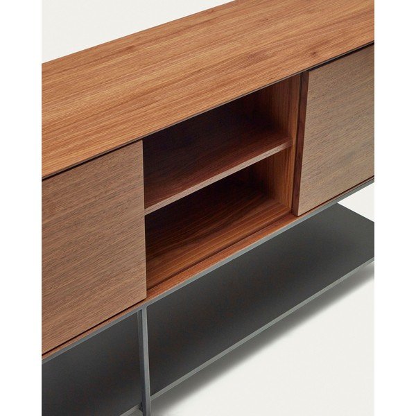 Nízka komoda v dekore orecha v prírodnej farbe 195x80 cm Vedrana – Kave Home-image-3
