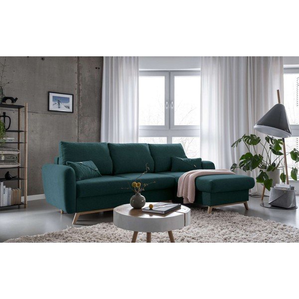 Tyrkysovomodrá rozkladacia rohová pohovka Miuform Scandic Lagom, pravý roh-image-3