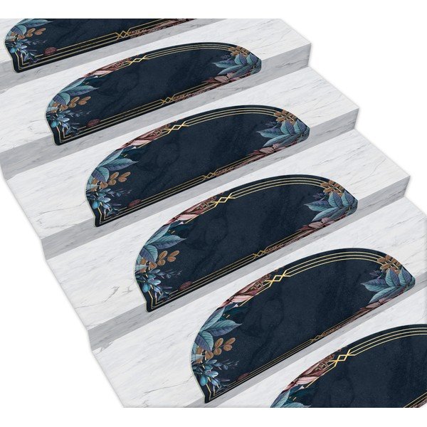 Tmavomodré nášľapy na schody v súprave 16 ks 65x20 cm Sanctuary – Vitaus-image-1