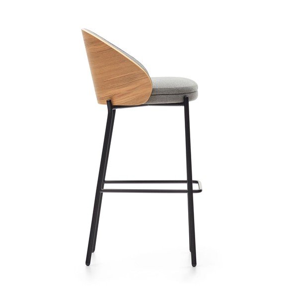 Sivá/v prírodnej farbe barová stolička (výška sedadla 77 cm) Eamy – Kave Home-image-4