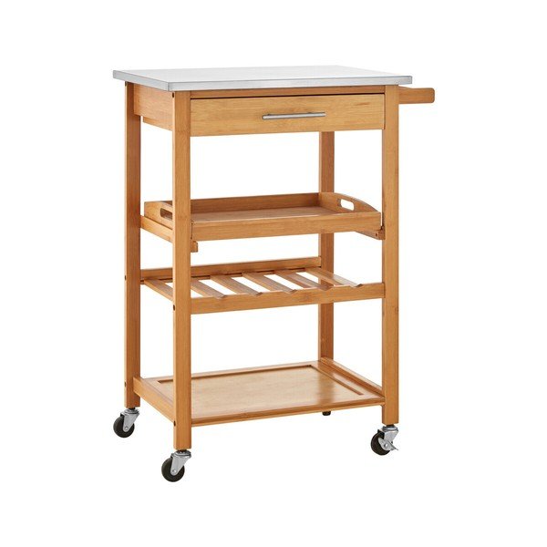 Bambusový servírovací stolík na kolieskach 41x58 cm Harlow – Premier Housewares