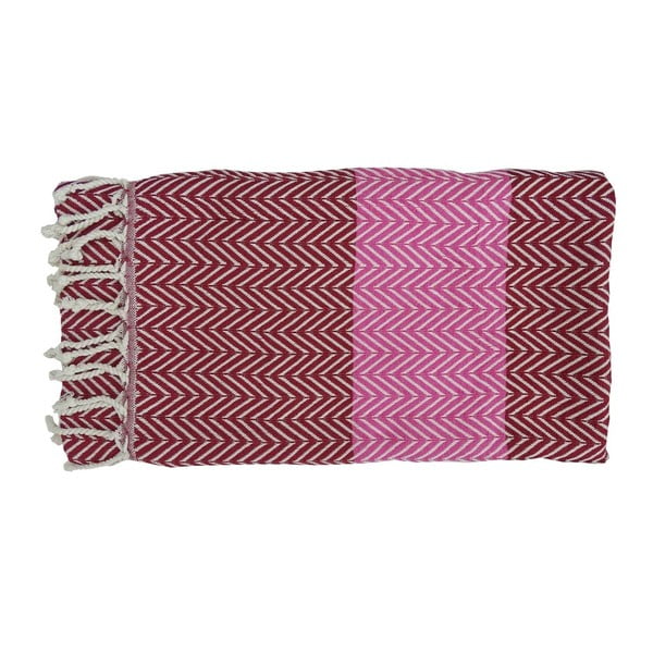 Fialová ručne tkaná osuška z prémiovej bavlny Damla, 100 × 180 cm