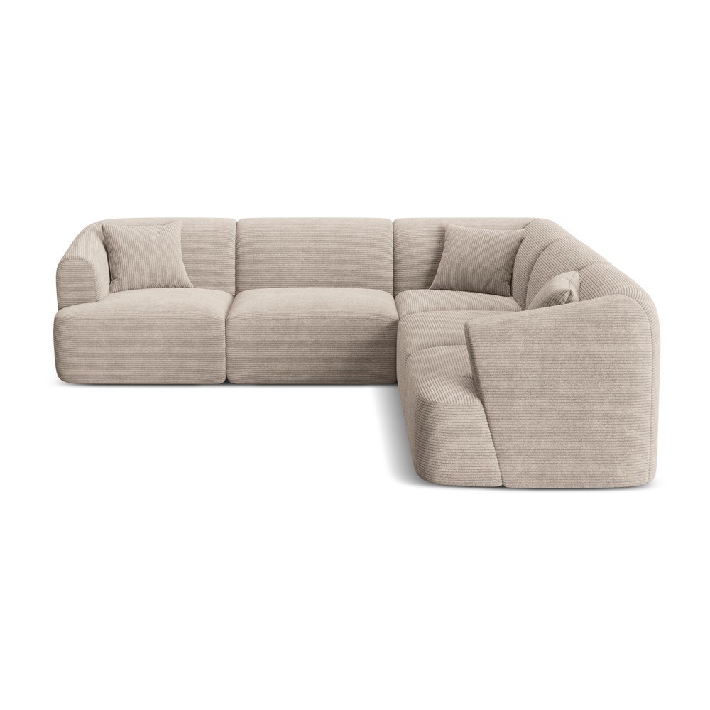 Svetlohnedá menčestrová rohová pohovka Campi – Cosmopolitan Design