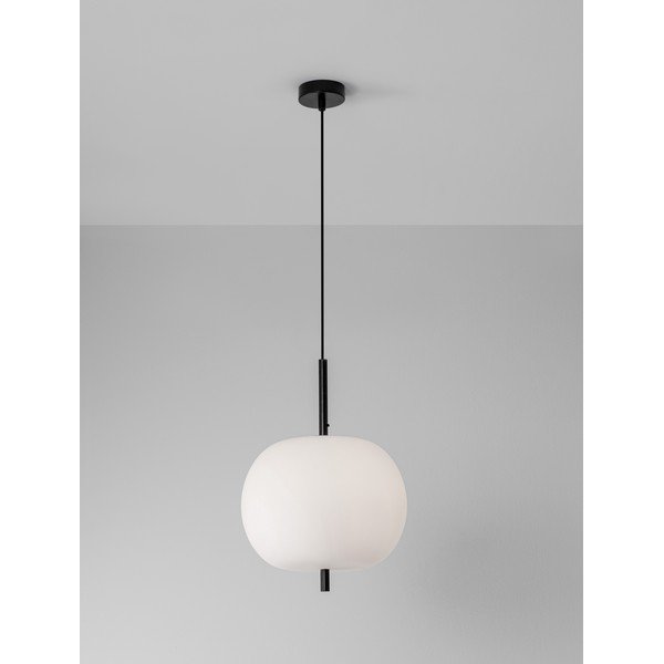 Biele/čierne sklenené závesné svietidlo ø 30 cm Lato – Nova Luce-image-3