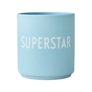 Modrý porcelánový hrnček Design Letters Superstar, 300 ml